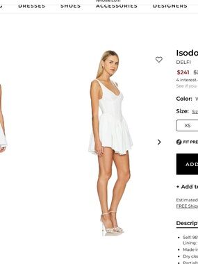 Isodora White Sleeveless Mini Dress by DELFI